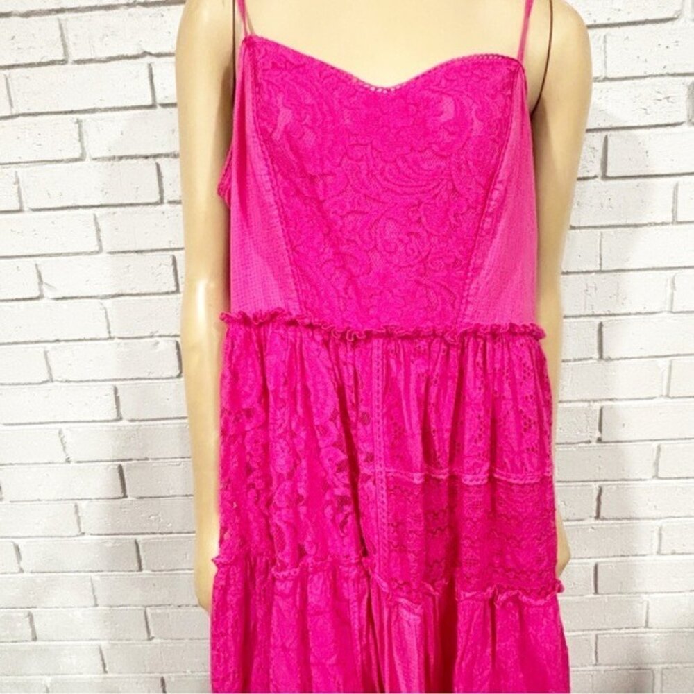 Anthropologie Pink Lace Maxi Dress - Picture 8 of 16
